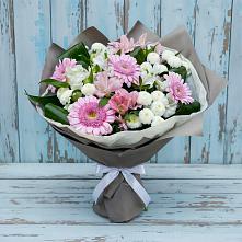 Букет цветов из:  Герберы, Альстромерии и Хризантемы в Базарный Сызган