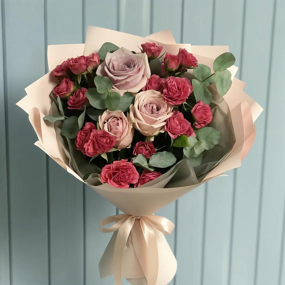 Букет цветов из: Гвоздики и Розы в Базарный Сызган