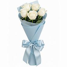 Букет 5 Белых роз Проуд #REPLACE_PRED# Базарный Сызган