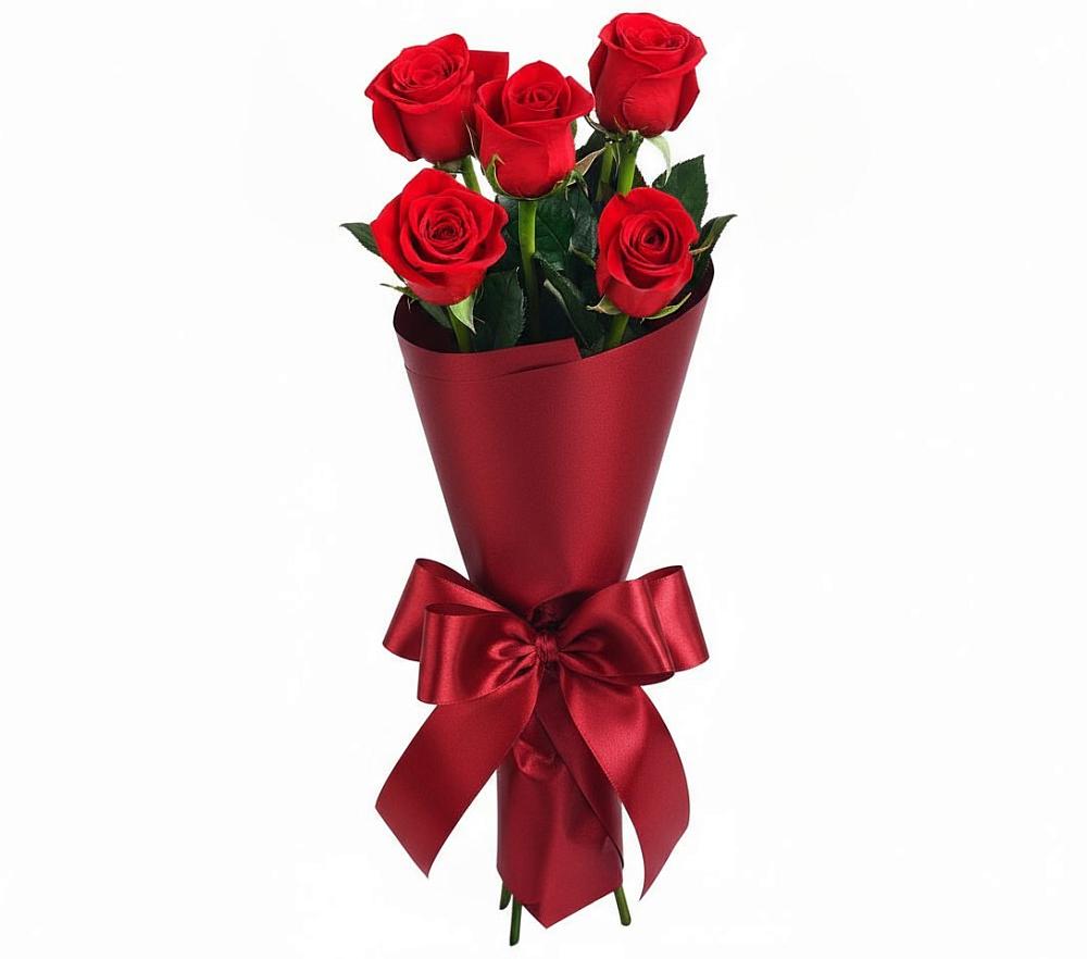 Букет 5 Красных роз Эдлесс Лав в Базарный Сызган