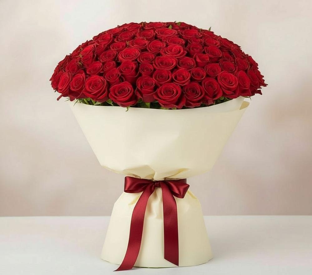 Букет 101 Красная роза Милано в Базарный Сызган