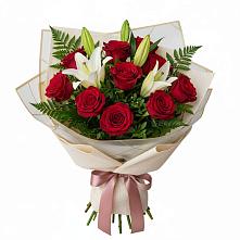 Букет цветов из:  Лилии и Розы в Базарный Сызган