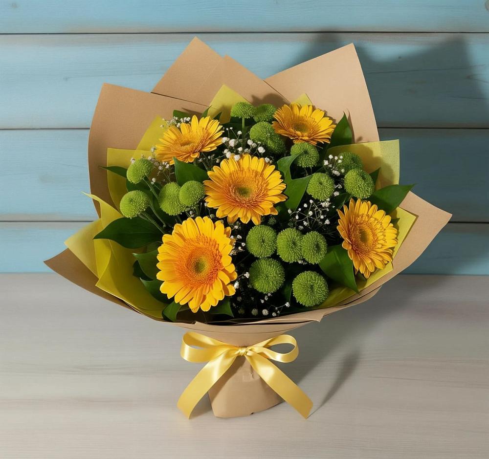Букет цветов из: Герберы и Хризантемы в Базарный Сызган