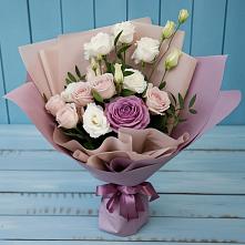 Букет цветов из:  Розы и Лизиантусы в Базарный Сызган