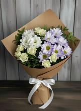 Букет цветов из:  Хризантемы и Розы в Базарный Сызган