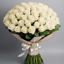 Букет 101 беля роза Белоснежка в Базарный Сызган