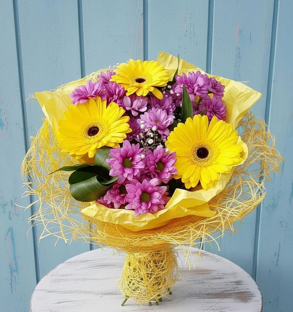 Букет цветов из: Хризантемы и Герберы в Базарный Сызган