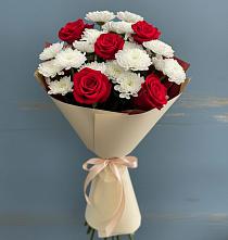 Букет цветов из:  Розы и Хризантемы в Базарный Сызган