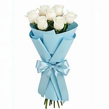 Букет 7 белых роз Проуд в Базарный Сызган