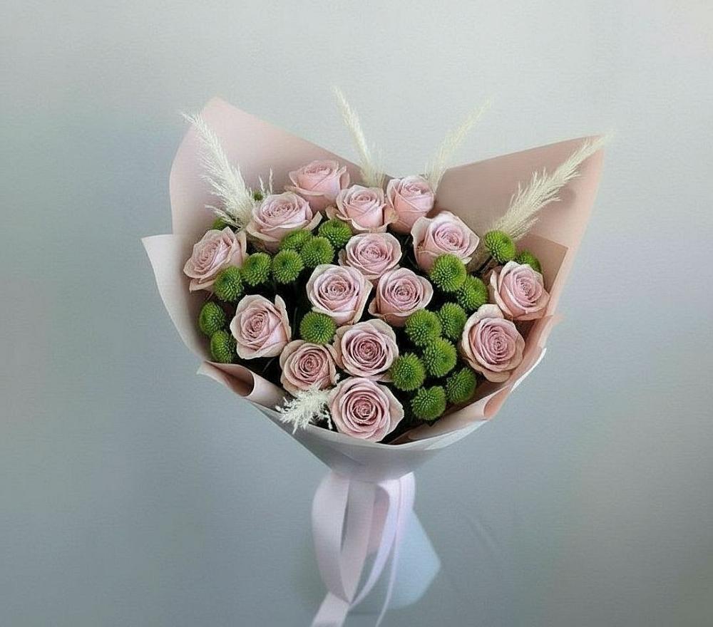 Букет цветов из: Розы и Хризантемы в Базарный Сызган