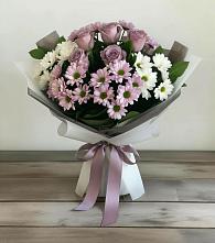 Букет цветов из:  Хризантемы и Розы в Базарный Сызган