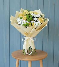 Букет цветов из:  Хризантемы и Розы в Базарный Сызган