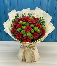 Букет цветов из:  Розы и Хризантемы в Базарный Сызган