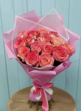 Букет 15 Розовых роз Равель в Базарный Сызган