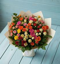Букет Микс из разноцветных кустовых роз #REPLACE_PRED# Базарный Сызган